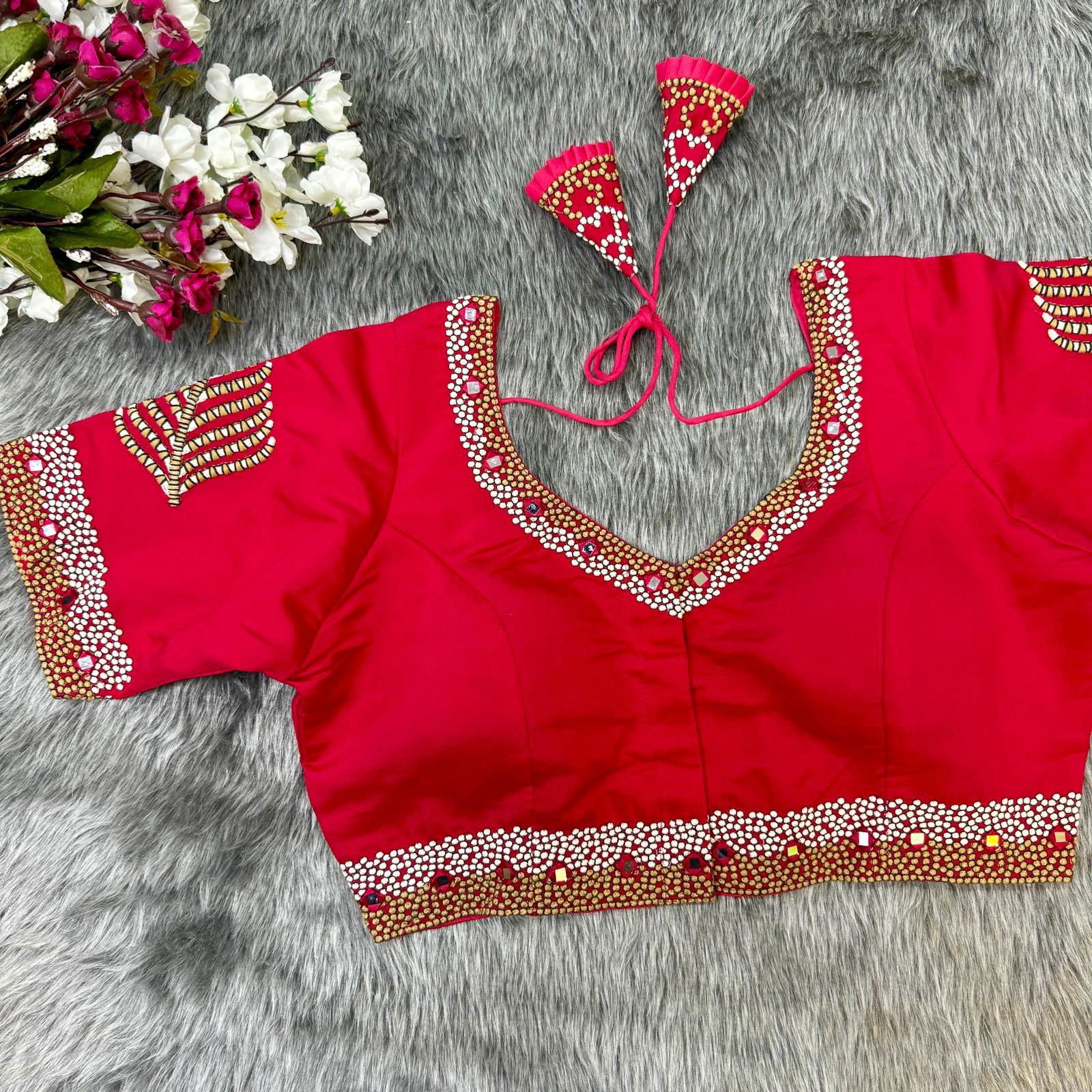Rk Blouse Designer Soft Silk Heavy Work Party Wear Blouse Wholesale Online

